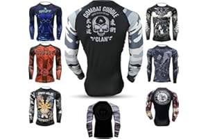 Gruff Combat BJJ Rash Guards Grappling MMA Jiu Jitsu No Gi UFC Shirt Fight Wear, Long Sleeves.