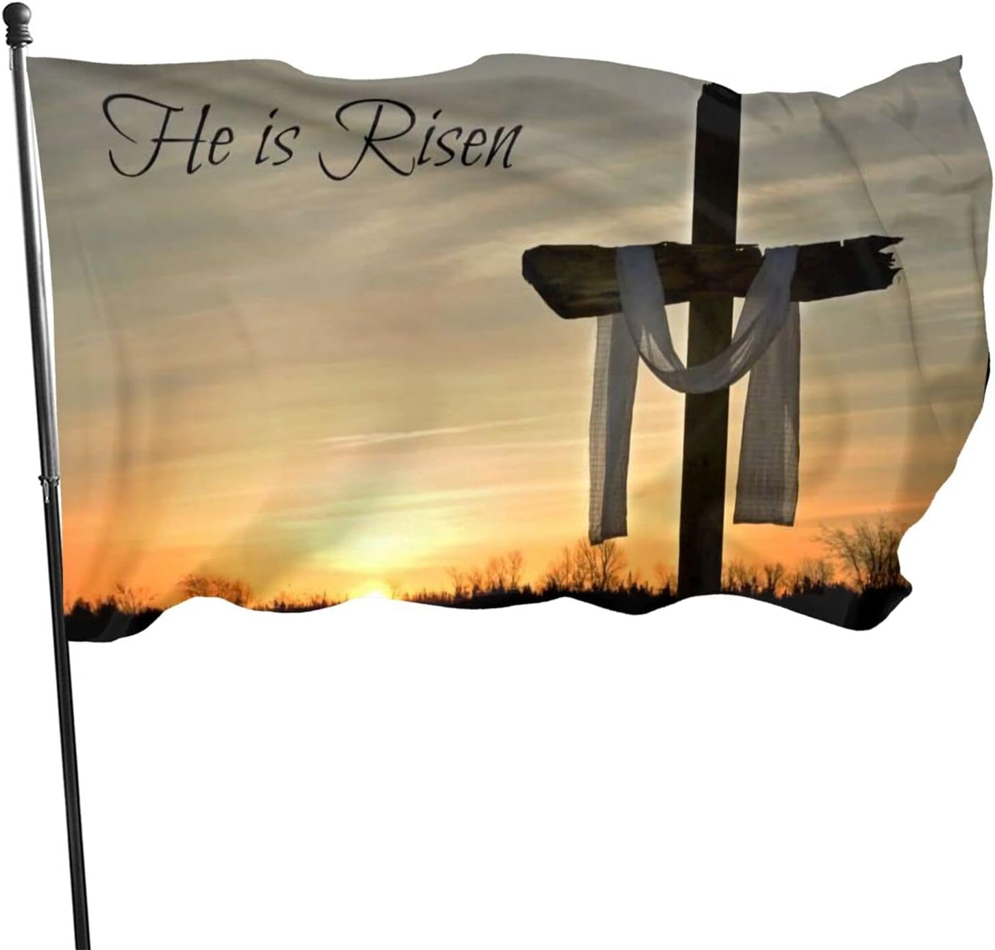 CELILIN Jesus Christ He is Risen Christian Flag 3' X 5' Indoor Outdoor Banner Home Garden Decoration