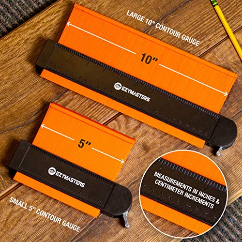 EZY MASTERS Pro Contour Gauge Profile Tool Set 10" & 5" Contour