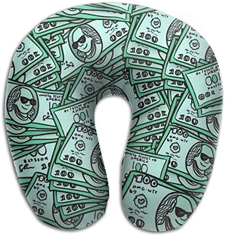 Dollar Bills Memory Foam U Shaped Neck Pillow Comfortable For Flying Young Adult Aeroplane Brace Therapeutic Pillow