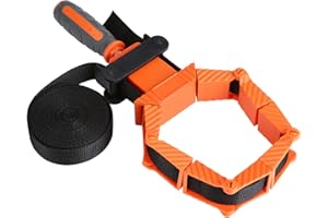 HAOHIZE Woodworking Frame Clamp Strap Holder, Adjustable Band Clamp Woodworking Band Strap Clamp Ratchet Corner Miter Vise Fr