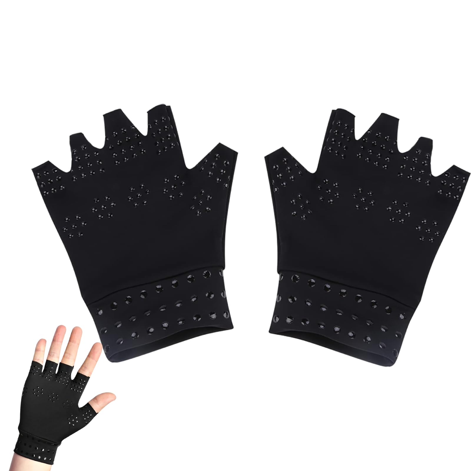 Anti-Arthritis Gloves with Magnets, Arthritis Gloves, Fingerless Compression Gloves, Hematoid Hand Pain Health Compression Therapy, Soothes Sore Hands