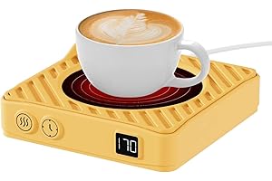 WENVINDA Coffee Warmer with Digital Display, 2-12Hrs Auto-Shut Off Coffee Warmer for Desk, Mug Warmer, Coffee Mug Warmer with 3-Temp Settings, Mug Warmer for Desk with Anti Scalding Silicone Pad