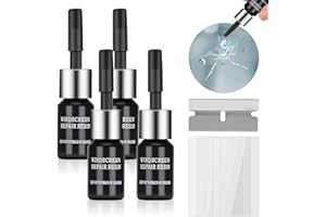 HONBQYCC Car Windshield Repair Kit (4pcs), Windshield Chip Crack Gone Repair Kit, Automotive Windscreen Tool for Fix Chips, Nano Glass Repair Fluid, Star Shaped Crack