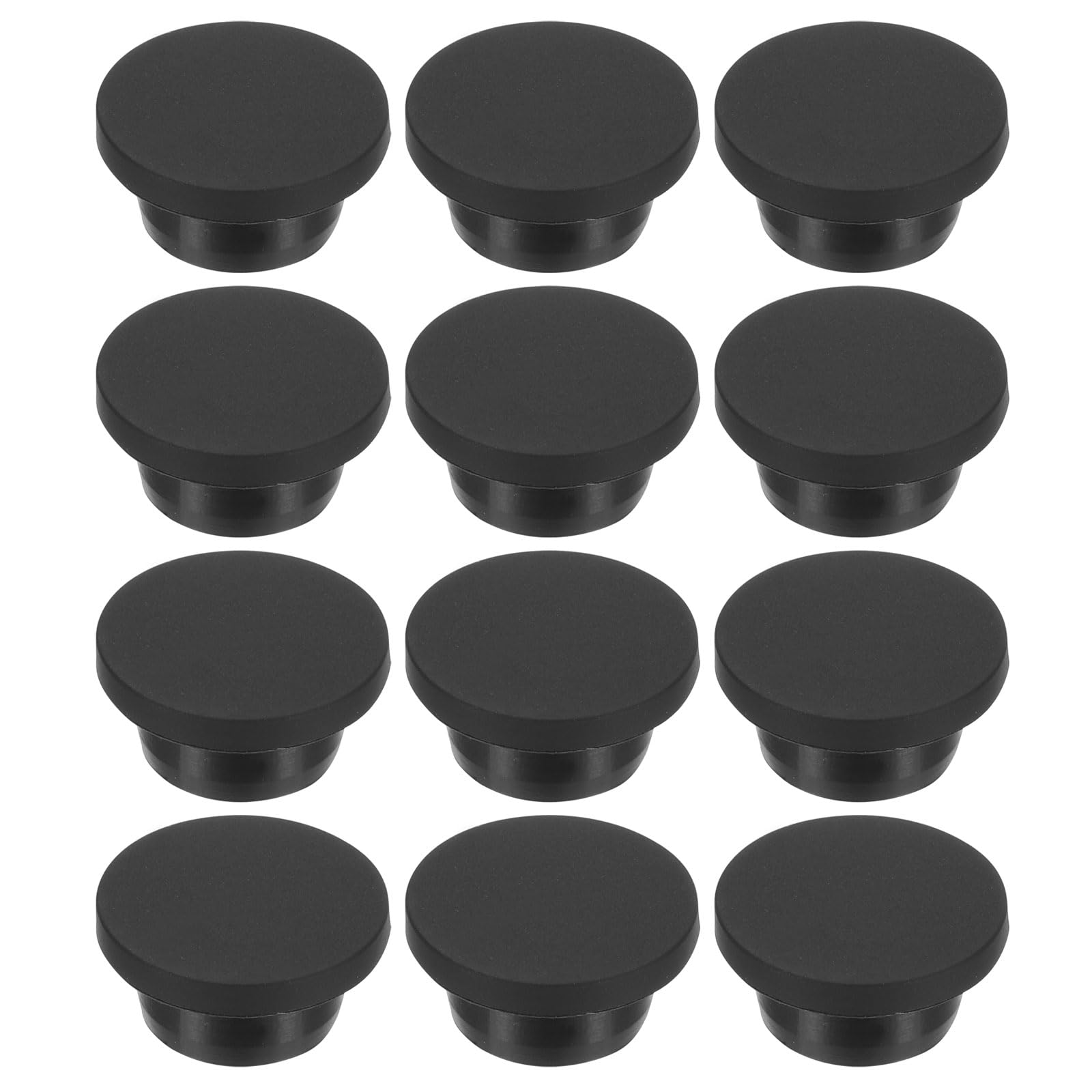PATIKIL 21mm Diameter Silicone Rubber Black Hole Plugs, 12 Pcs, Suitable for 20mm Hole