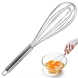 HAKSEN Stainless Steel Whisk, 10 Inch Kitchen Whisk