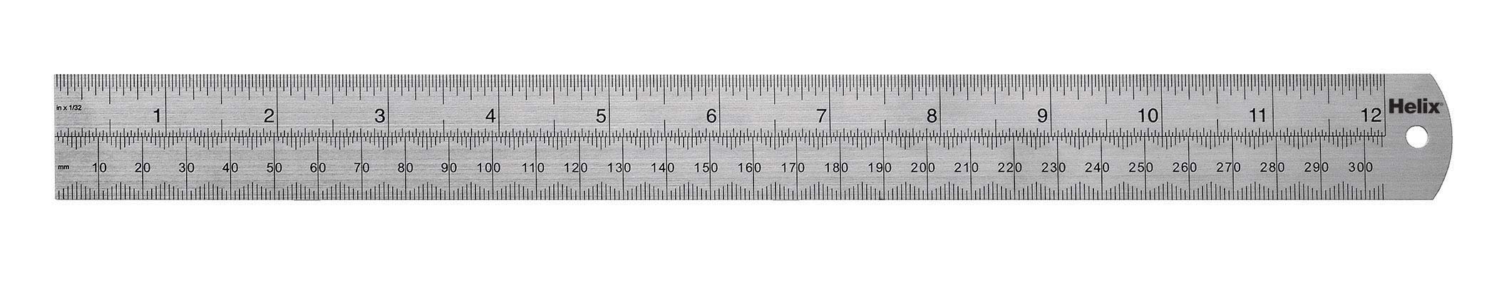 Helix 12 inch 30cm Dead Length Steel Metal Ruler