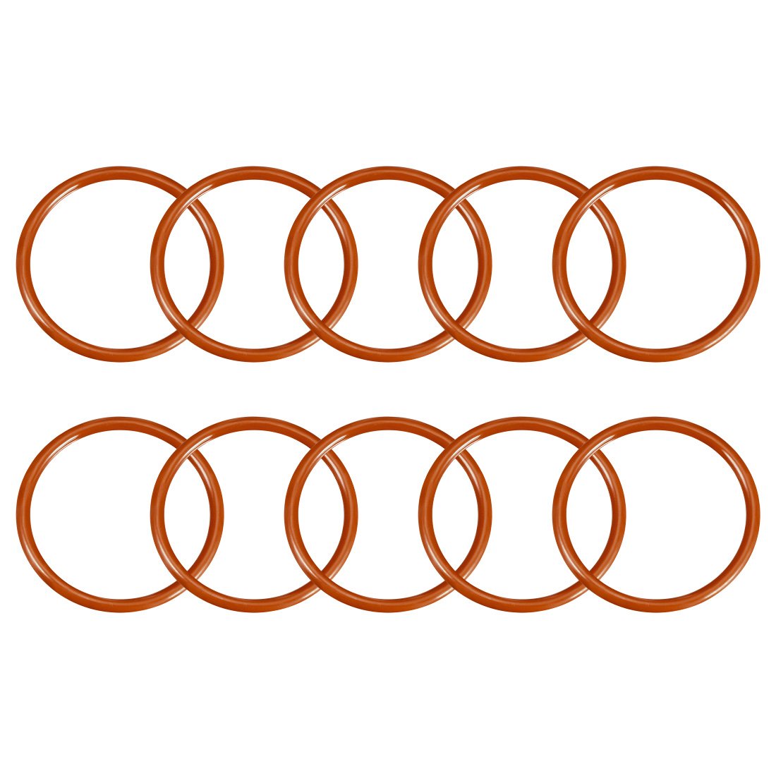 sourcingmap Silicone O-Ring, 48mm OD, 41mm ID, 3.5mm Width, VMQ Seal Rings Gasket, Red, Pack of 10