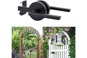 Double Side Gate Latch, Adjustable Heavy Duty Swinging Door Latch Gate Hardware for Right Inswing Outdoor Fence, Wooden Gates