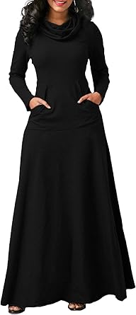 black long sleeve dress with pockets