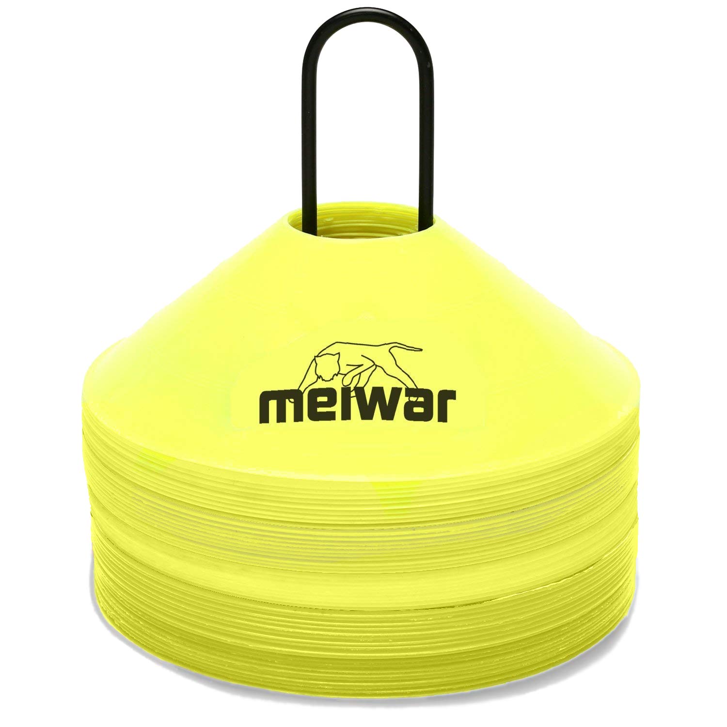 meiwar 20x Marker cones with holder and bag Yellow
