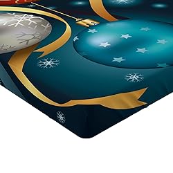 Ambesonne Christmas Fitted Sheet, Vivid Classical