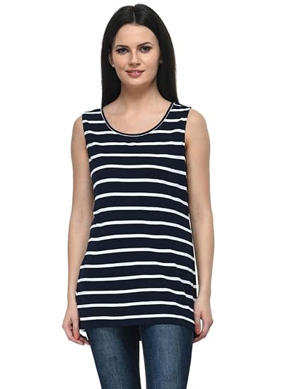Womens's Viscose Top(Navy White, XS-4XL)
