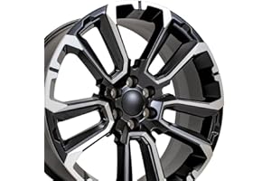 OE WHEELS LLC OE Wheels CV68 24 Inch Rims Fit Suburban 1500 High Country Style 6x139.7 24x10 Satin Black with Milled Edge - Hollander 14088 (Set of 4)