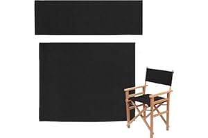 Upone 20.86" L x 16.14" W Directors Chair Canvas Replacement Covers Kit for Directors Chairs,Movie Chair Replacement Canvas Seat and Back Oxford Cloth Cover for Home Director Chair Large Size(Black)