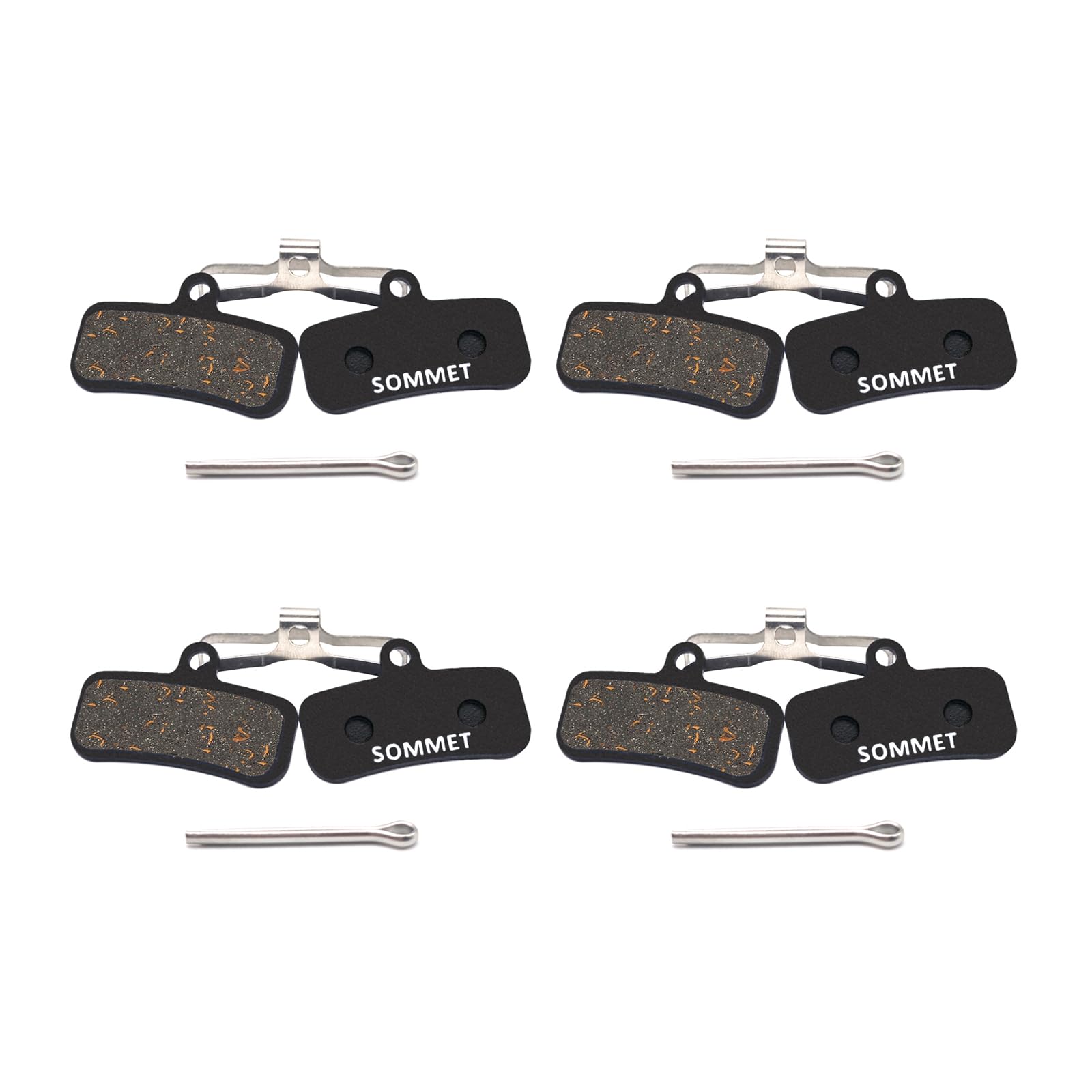 SOMMET 4 pairs Resin and Semi-Metallic Disc Brake Pads fit for Saint BR-M810 M820 Zee BR-M640 ZSPB19-4