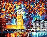Tonzom Paint by Numbers Kit 16x20 inches Diy Oil Painting with Acrylic Pigment Unique Gift for Adults - London Big Ben (Without Frame)