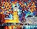 Tonzom Paint by Numbers Kit 16x20 inches Diy Oil Painting with Acrylic Pigment Unique Gift for Adults - London Big Ben (Without Frame)