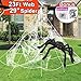 23 Feet Halloween Decorations Outdoor Giant Spider Web, 50 Inch Large Spider, Super Stretch Cobweb, 10 Glow in the Dark Spiders and 10 Small Spiders Halloween Decor Party Yard Lawn Props Haunted House