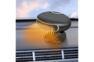 CHIANKU Car Heater Portable Car Heater Auto Heater Auto Portable Heater Plug Into Cigarette Lighter 2 in 1 Heating & Cooling Fan 12V 150W Car Heater 360°Rotatable Windshield Defrost Defogger for Cars (Black)