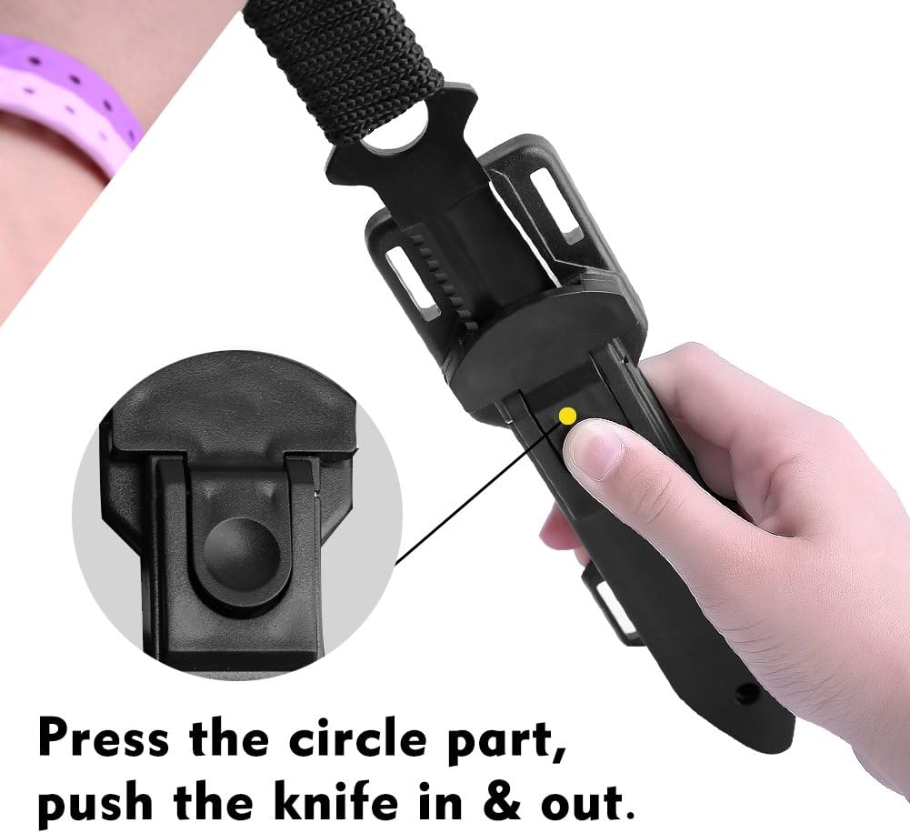 Scuba Diving Knife with Leg Straps 2 Pairs, Black Tactical Knife with 2 Types Sheath, Stainless Steel Diving Knives for Scuba Diving, Spearfishing, Snorkeling, Hiking, Outdoor Use: Home Improvement