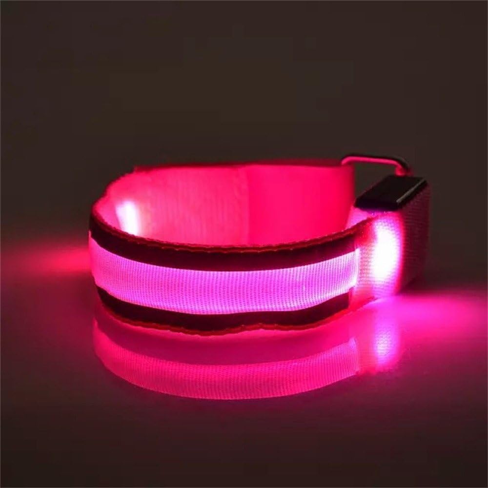 YunZyun LED Armband, Running Armabnd, LED Wristbands Arm Wrist Bands High Visibility Safety Gear Lights for Cycling Walking Running Concert Camping Outdoor Sports, Fits Women Men Kids (F)