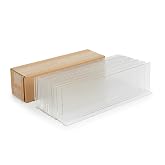 Shelf Dividers, 50 Pack, Self Adhesive, 3&rdquo; H x 9.5&rdquo; L Shelf Separators for Retail Shelving, Pantry &amp; Closet Organization, Easy Stick 20 Mil Clear PVC, Product Display Dividers, Clip Strip Corp