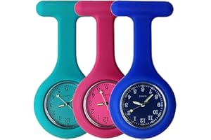 SIBYTECH Nurse Watch Brooch, Silicone with Pin/Clip, Glow in Dark, Health Care Nurse Doctor Paramedic Medical Brooch Fob Watch