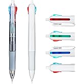 M&G 2 Pcs Multicolor Pens, 4-in-1 Colored Ballpoint Pen 0.5mm Fine Point Smooth Writing Assorted Colors for Journaling Work School & Office
