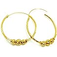 Hoops 22K 24K THAI BAHT YELLOW GOLD PLATED EARRINGS JEWELRY