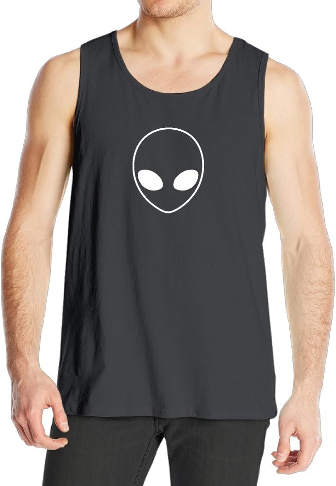 Mens Cotton Awesome UFO Alien Premium Mask Tank Tops