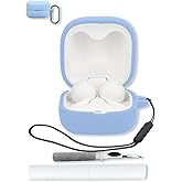 Case for Sony LinkBuds Open Truly Wireless Earbud Headphones（Model Number：WFL910B.UC,Soft Protective,Shockproof, BOVUGAC Silicone Case Cover with Keychain & Cleaning Kit & Lanyard-SkyBlue