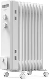 VonHaus Oil Filled Radiator 9 Fin 2000W Portable Electric Heater
