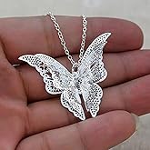 Goldenchen Fashion Jewelry 925 Sterling Silver Plated CZ Crystal Butterfly Pendant Necklace