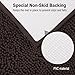 ITSOFT 3pc Non-Slip Shaggy Chenille Bathroom Mat Set, Includes 24 x 21 Inches U-Shaped Contour Toilet Rug, 34 x 21 Inches Bathmat and 1 Toilet Lid Cover, Chocolate Brown