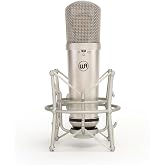 Warm Audio WA-87jr Large Diaphragm Condenser Mic with Shockmount, Rich Studio-Grade Sound for Vocals, Instruments, Podcasts, Nickel