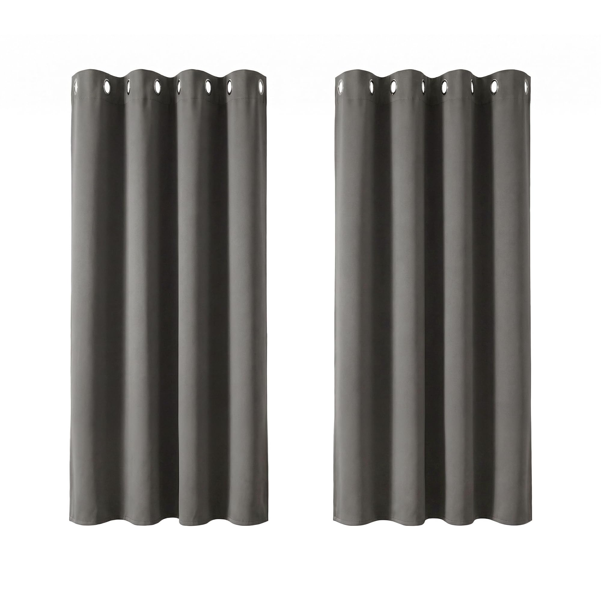 Deconovo Grey Blackout Curtains 46 x 54 Inch Eyelet Super Soft Thermal Insulated Bedroom Blackout Eyelet Curtains for Living Room Light Grey 2 Panels
