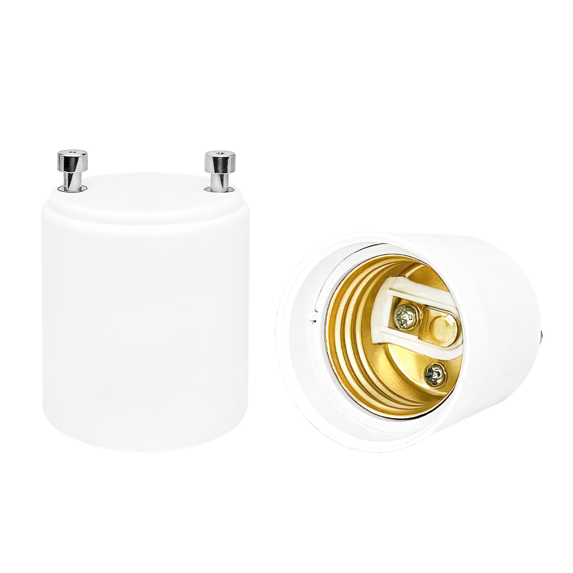 Photo 1 of 2 Pack GU24 to E26 Adapters, ATREFUU GU24 to E26 Medium Base Light Bulb Socket Adapters for Wall Lights, Ceiling Fans and Pendant Lights, 2pcs