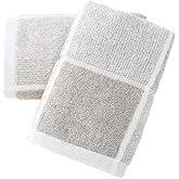 sense gnosis Grey Hand Towel Set of 2 Soft 100% Cotton Checkered Pattern Terry Absorbent Decorative Hand Towel for Bathroom 13x 29 Inch