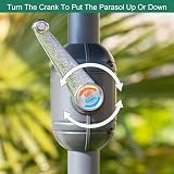 GardenKraft 14610 2.7m Outdoor Parasol Tilt & Crank 6 Ribs Dark Green view 5