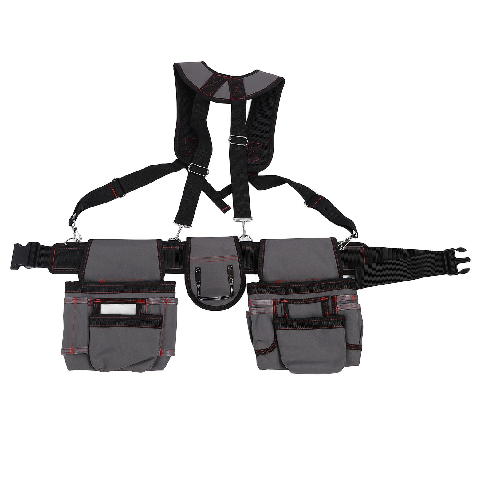 Tool Belts for Men, 600D Oxford Cloth Carpenter Tool Pouches Adjustable Suspender Straps Waist Storage Organiser for Construction Workers Builders