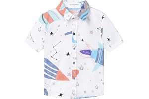 Mud Kingdom Big Boys Hawaii Shirt Summer Cool Printed Cotton Button-Down Vacation Holiday Beach