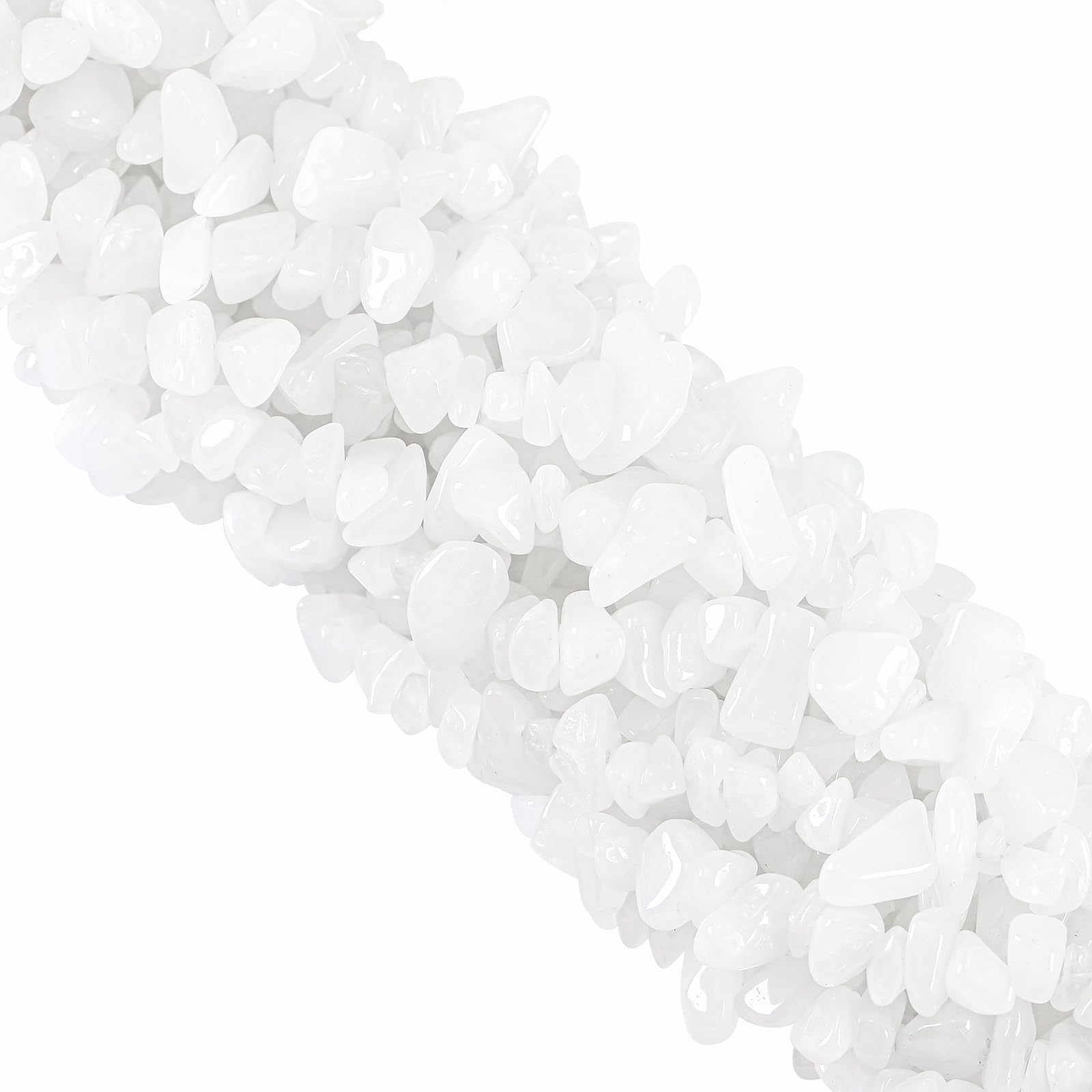 260pcs Natural White Jade Crystal Beads Chips 5mm