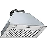 VEVOR Insert Range Hood, 800CFM 3-Speed, 27 Inch Stainless Steel Built-in Kitchen Vent with Push Button Control LED Lights Ba