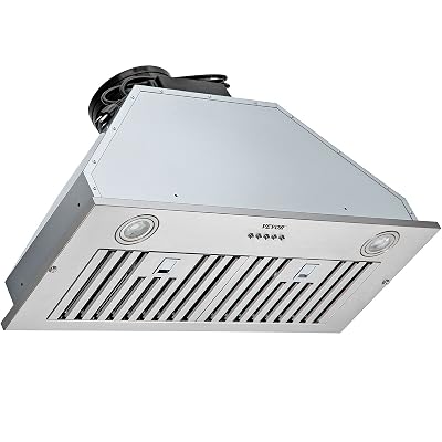VEVOR Insert Range Hood, 800CFM 3-Speed, 27 Inch Stainless Steel Built-in Kitchen Vent with Push Button Control LED Lights Baffle Filters, Ducted/Ductless Convertible, ETL Listed…