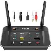 1Mii B03S Bluetooth 5.3 Transmitter Receiver for TV Home Stereo | Optical RCA AUX Wireless Audio Adapter w/Audiophile DAC, aptX Adaptive/LL/HD, Dual Link, Volume Control, Soundbar Passthrough