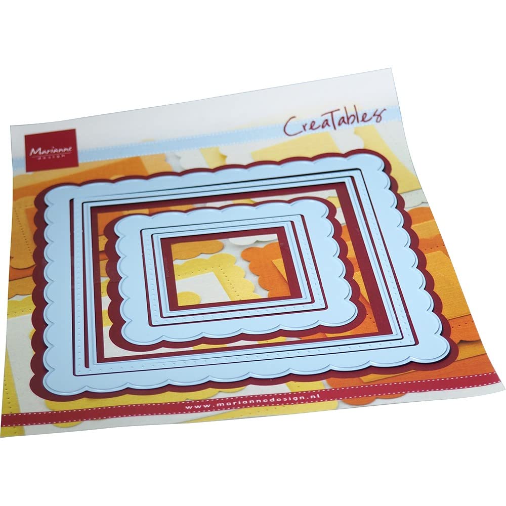 Marianne Design Creatables, Scalloped Squares, for Paper Craft Projects, Light Blue, One Size