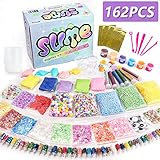 Slime Supplies Kit, 162 Pack Add Ins Slime Kit for Kids Girls Slime Making, Including Foam Balls, Glitter, Fishbowl Beads, Charms, Clear Containers by WINLIP