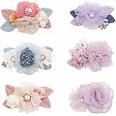 6Pcs Flower Clips Set Hair Accessory for Girls, Floral Hair Bow for Baby Toddles Teen Girls Gifts (Flower Style-J)