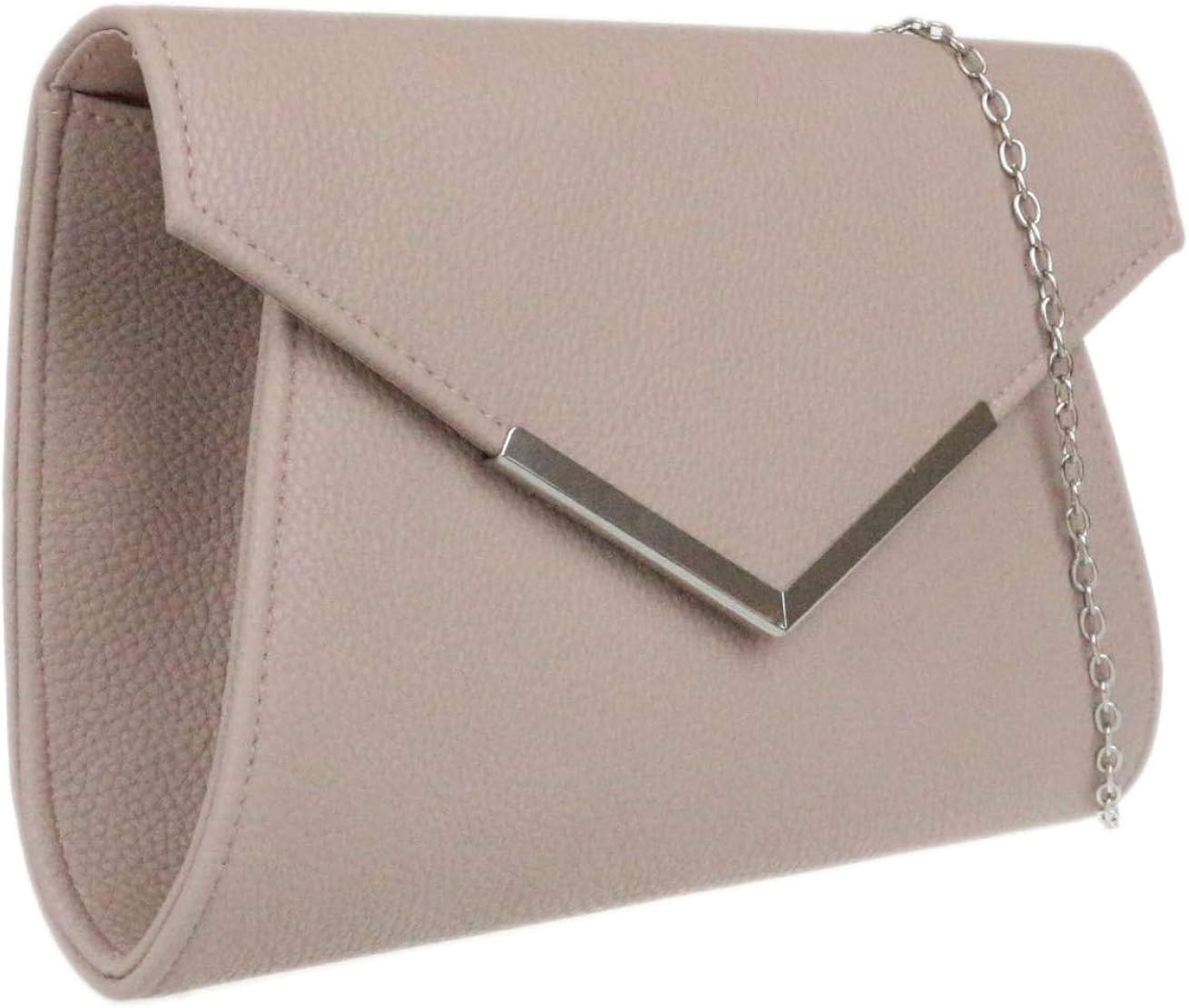 Girly Handbags Womens Metallic Frame Clutch Bag - Nude - Image 3